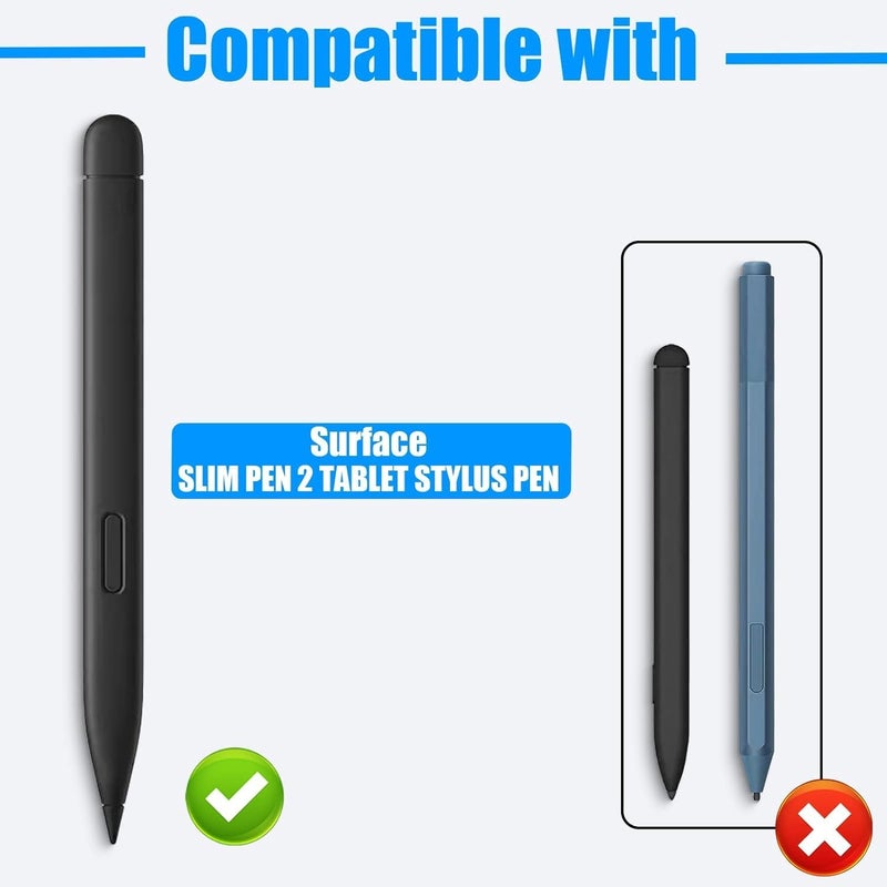 TALTAW قلم رفيع 2 رؤوس، بديل يناسب قلم Surface Slim Pen 2، رؤوس بديلة حساسة في الوقت الحقيقي تناسب Surface Pro 8/Surface Pro X/Surface Laptop Studio/Surface Duo 2 قلم لوحي (2) - Image 3